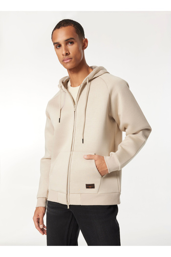 Only & Sons Bobbey Scuba Full Zıp Hoodıe Krem Erkek Sweatshirt 22031823