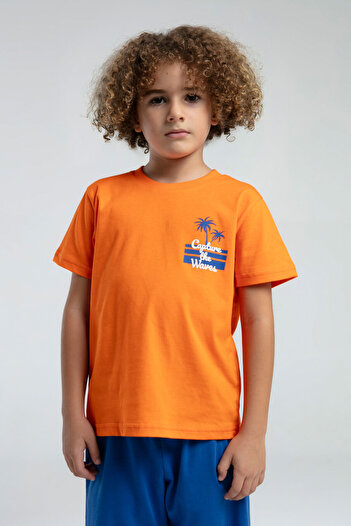 Rolypoly Boy's Orange Bermuda Set