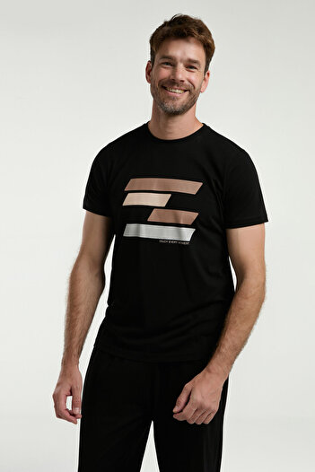 Arnetta Men's Black Short Sleeve Pajama Set
