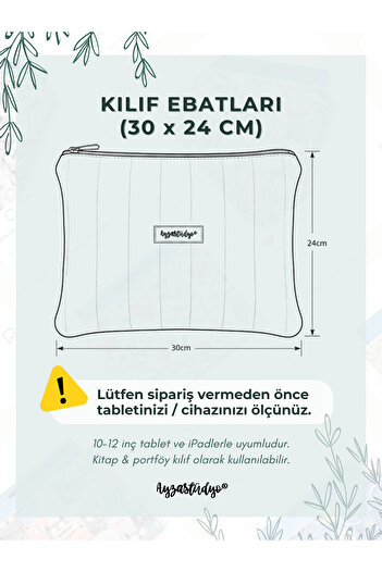 Ayza Stüdyo Samsung Air/Pro Quilted Tablet Case - iPad 10.2/10.9/11/12 Inch - Old Times (30X24 cm)
