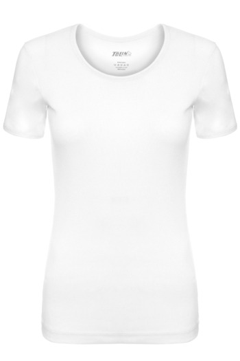 TOLIN White Round Neck 100% Cotton Women's Undershirt - Short Sleeve 324