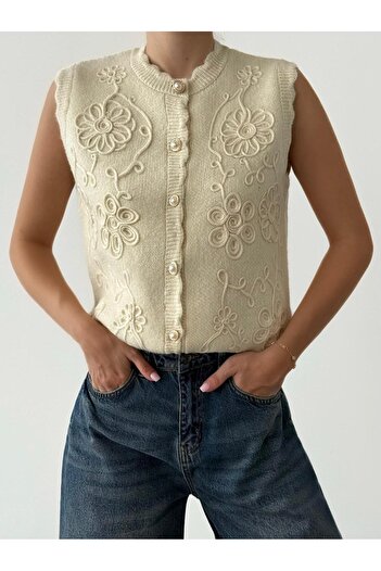 fujya Süzeneli Gold Buttoned Peplum Vest