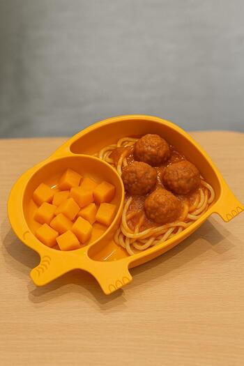 Bayev 1 Piece Elephant Model Divided Food Plate - Orange
