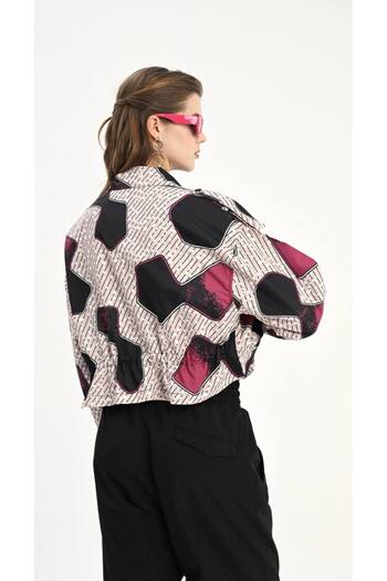 İLKCET MODA Special Patterned Premium Crop Raincoat