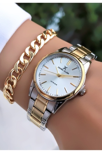 Daniel Klein New Season Women's Wristwatch Small Case Gold Silver Color 2 Years Warranty Bracelet Gift