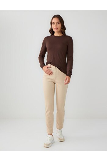 Jimmy Key Bitter Brown Crew Neck Long Sleeve Wool Blend Knitwear Sweater