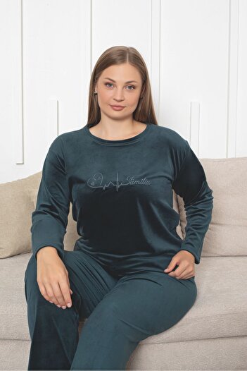 Asel Plus Size Velvet Pajama Set