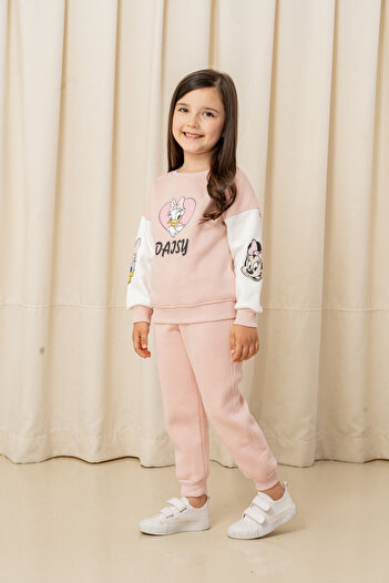 e-çocuk Girl's Stone Heart Daisy Embroidered 2-Piece Set - 6307/6308