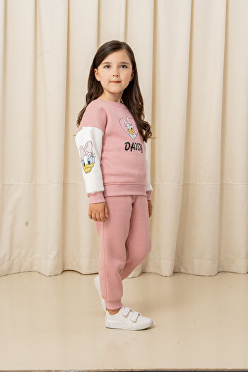 e-çocuk Kız Çocuk Taşlı Kalp Daisy Şardonlu 2'li Takım - 6307/6308
