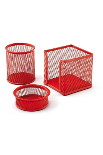 Mas 505 Metal Perforated 3-Piece Table Set Red