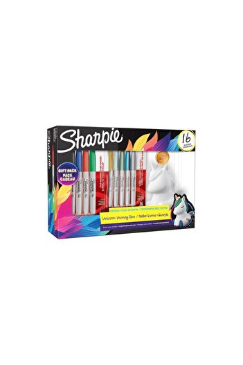 Sharpie Permanent Set Fine 16 Li Kumbara with Gift