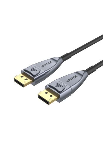 Unitek 8K Fiber Optic DisplayPort 1.4 Cable, 8K @60Hz, 4K 144Hz, 1440p @240Hz, 15M, Grey | C1617GY