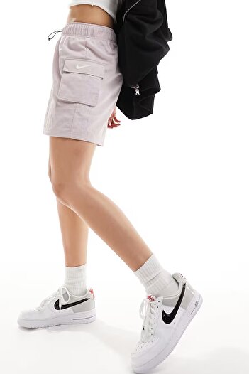 Nike Sportswear Essential Woven High Rise Loose Fit Cargo Short Kadın Dokuma Bol Kesim Kargo Cepli Ş