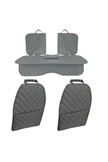 Metru Patrat Set 3 auto seat protections, quilted, universal, gray, washable, waterproof, armrest cutout and 2 se