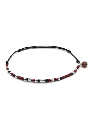 Lexy's Boutique Bratara cod Morse, zodia Capricorn, margele Miyuki, margele din Argint 925 si Granat