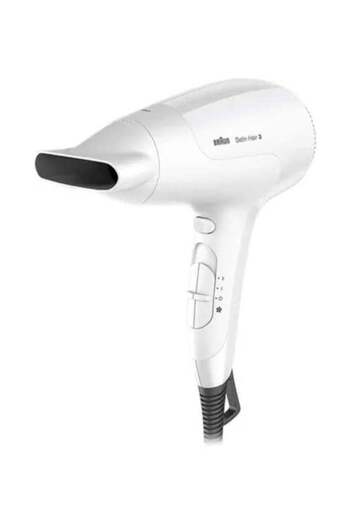 Braun Satin Hair 3 Hair Dryer BRHD380SDE — 2200W, Ionic, Cool Shot, White