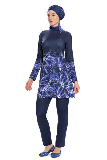 REMSA Lycra Full Covered Hijab Swimsuit 279-521 Navy Blue