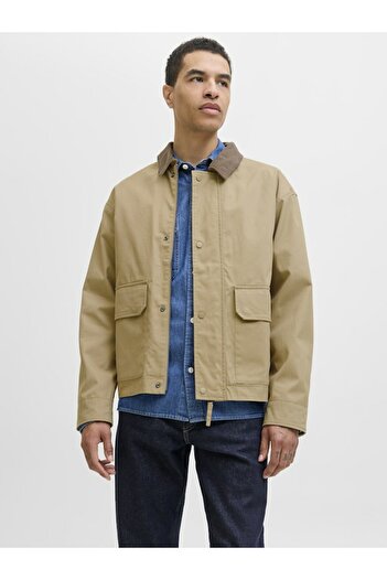 Jack & Jones Men's Camel Jprccriver Utility Jacket Sn Jacket 12284930-Weathered