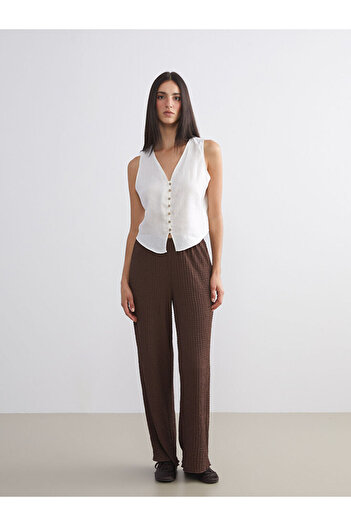 LC Waikiki Quality Parts from Celebi Store |   Textured Women's Trousers with Elastic Waist