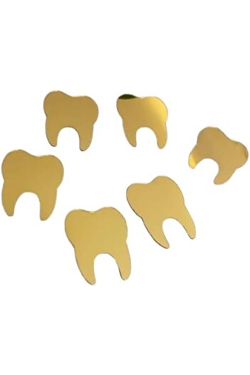 Slasa 50 Gold Tooth Mirror Stickers from - Acrylic Wall Decor for Clinic, Office, Scrapbook, Crafts,