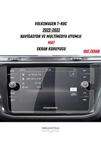 UniqAnatolia Volkswagen T-Roc 2022-2023 Navigation and Multimedia Compatible Matte Screen Protector