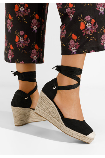 B T Shoes Černé sandály espadrilky Vilena