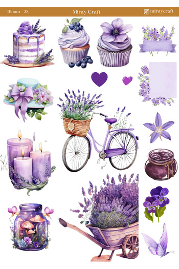 MirayDesign 1 Piece of Blooming Flowers Themed Sticker – 12X17 cm for Scrapbook, Bullet Journal, Planner