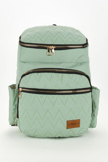Arn Kids Anka Model Mint Green Mother Baby Care Backpack with Thermos Bottle Pockets and Stroller Hanger Attachment