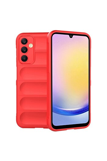 SKYDDAR INNOVATION Case for Samsung Galaxy A25 5G, Magic Shield, from Silicone Mat, sticker set, Red