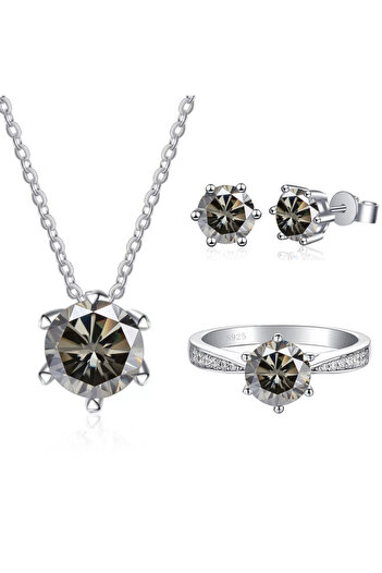 Choice 45cm 7 gray JoyceJelly Moissanite Jewelry Set With 1CT D Color VVS 3EX moissanite stone pass diamond