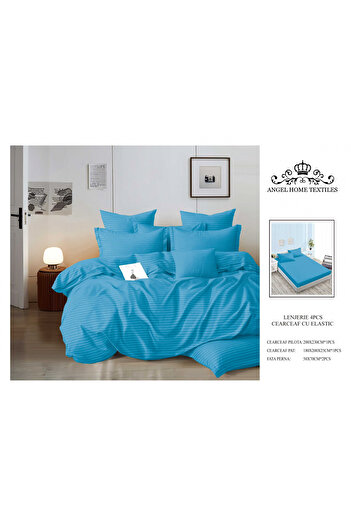 FIONNA.RO Fine Satin Damask Lingerie With Elastic - Turquoise Blue