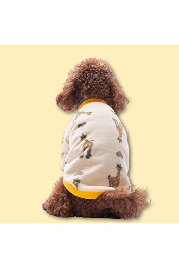 Pettrend Züzü Polar Sweat Giraffe Patterned Cat Dog Sweati Cat Dog Outfit Dog Fleece Warm Sweat
