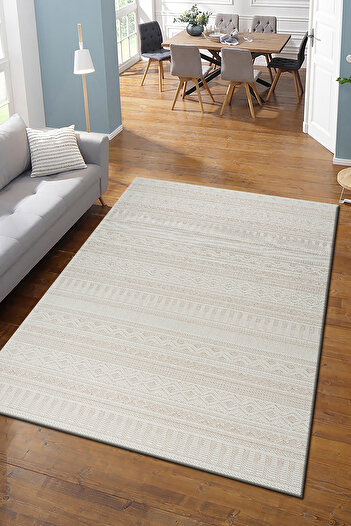Enva Home Dekoratif Özel Kesim Loop Sisal Tozumaz Polipropilen Dokuma Taban Modern Koridor Oda Halısı Bej