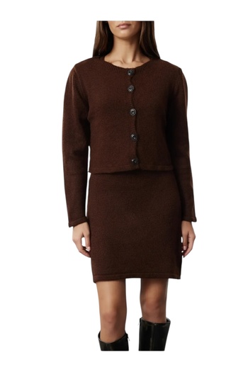 MAMAYAGA Women's Half Sleeve Square Neck Knitwear Half Sleeve Dress Front Button Knitwear Jacket Suit Cardigan Dress