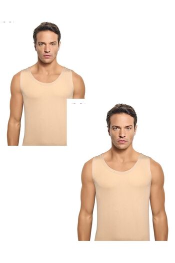 MYS GRUP TEKSTİL Modal 2-Piece Men's Skin Color Invisible Undershirt (Jiber 290)