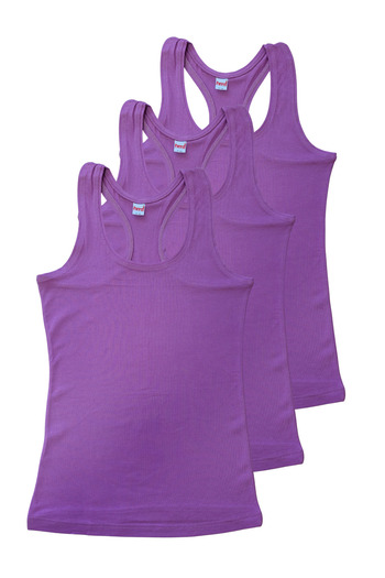 Hmd Women's 3-Pack Colorful Cotton Lycra Slim Fit Strap Tank Top - Comfortable Underwear