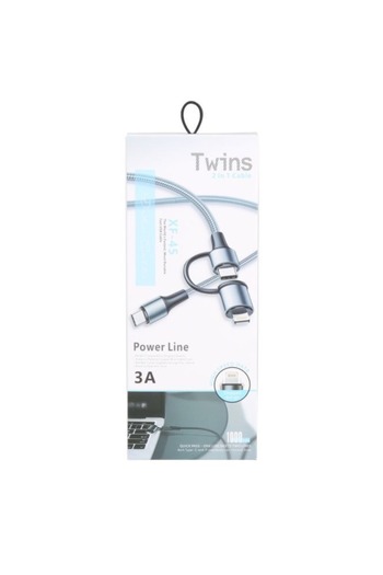 TWINS 2025 NEW Arrival! XF-45 Type C to C & iPhone Charger 2 in 1 Multi Fast Charging Cable