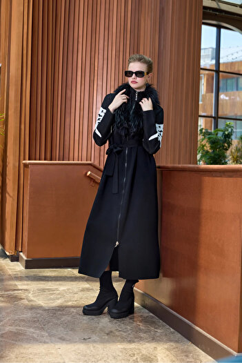 MissWhence Knitwear Overcoat Miss 266 Black