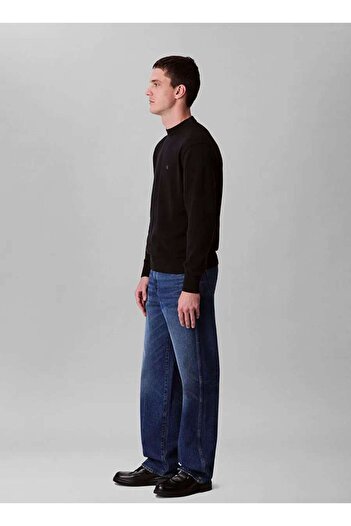 Calvin Klein EU LS COTTON RELAXED CREWNK SWEA Siyah Erkek Kazak