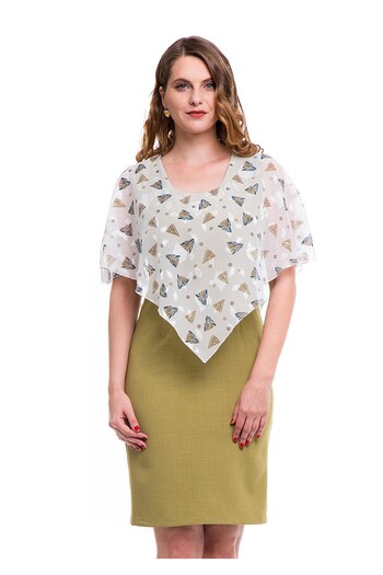 AD Fashion Vernil tapered dress with printed veil cape 01R28i2042 - 38 EU