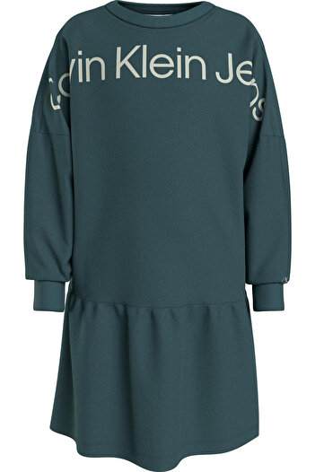 Calvin Klein HERO LOGO HWK DRESS Kadın Yeşil Elbise