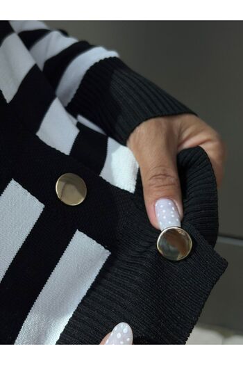 ROKH Mercerized Shiny Button Cardigan Black