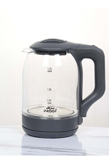 PROOF 1.7L Glass Electric Kettle - High safety, fast boiling, automatic shut-off, elegant transparent desi