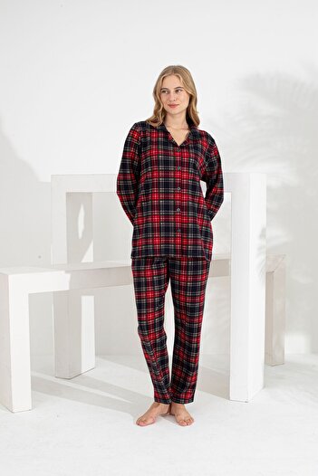 Evia Angelique 100% Cotton Long Sleeve Plaid Women's Pajamas Set 21224-25-26-27