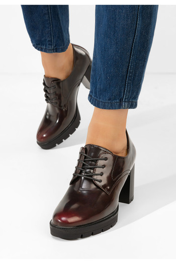 B T Shoes Pluvina dark blue lace-up heeled shoes