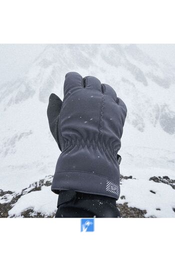 Kardelen Butik Denizli Touchscreen-Compatible, Fur-Lined Men's Inflatable Parachute Fabric Gloves