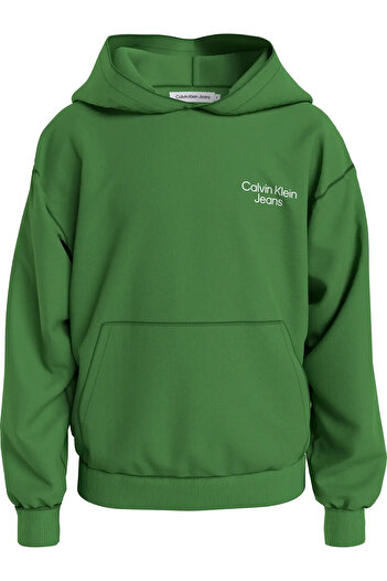 Calvin Klein CKJ STACK LOGO HOODI Erkek Yeşil Hoodie