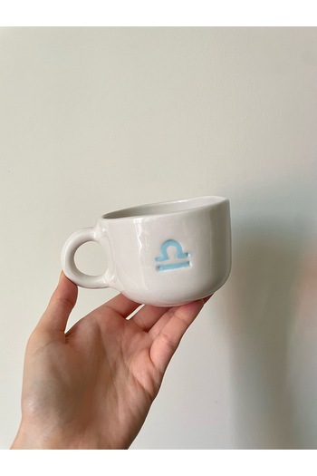 Nouis Handmade Libra Zodiac Sign Ceramic Mug