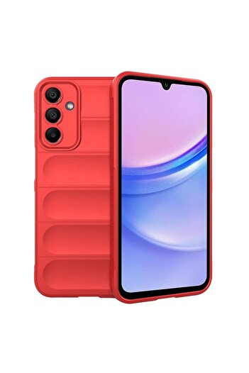 SKYDDAR INNOVATION Case for Samsung Galaxy A15, Magic Shield, made of Silicon Mat, sticker set, Red