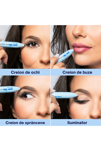 Bloom Creion de machiaj 4-in-1 Pen Blu nuanta Berry Chic si betisoare demachiante